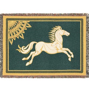 Woven Royal Rohan Banner Fleece Blanket - Tolkien Throw image 1