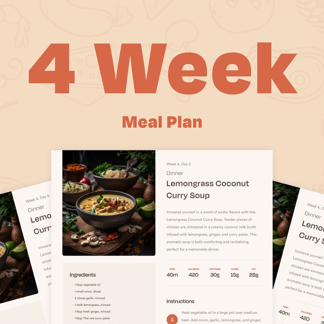 4-week Healthy Meal Plan | Easy-to-follow Recipes | Customizable ...