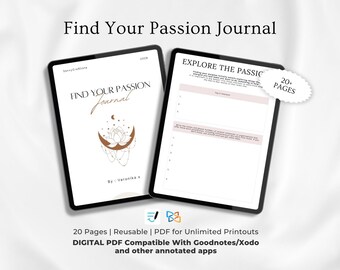 Find Your Passion Journal, Self Care Journal, Self Development, Life Purpose Journal, Life Purpose Workbook