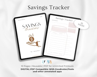 Savings Tracker Printable & Digital | Savings Goal Planner PDF