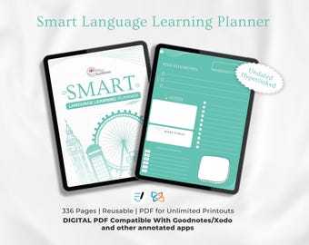 Digitaler Sprachlern-Planer: Vokabel- & Grammatik-Arbeitsbuch (Goodnotes, Notability, PDF Anknoten App