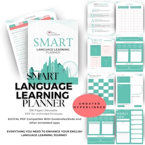 Digital Language Learning Planner, SMART Language Planner, Digital Goodnotes Planner, Vocabulary Workbook