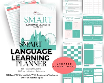 Digital Language Learning Planner: Vocabulary & Grammar Workbook (Goodnotes, Notability, PDF Annotation App