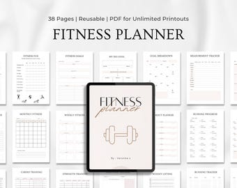 Fitness Planner Bundle | Workout, Wellness Journal (PDF)