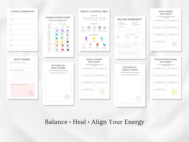Printable Chakra Planner | Digital Spirituality Journal | Chakra ...