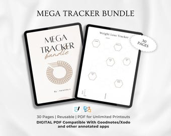 Mega Habit Tracker Bundle- Productivity, Wellness & Finance (Printable Planner)
