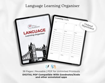 Language Learning Planner: Vocabulary & Grammar Workbook (PDF Download)