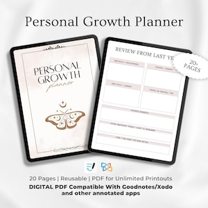 Personal Growth Planner Printable | Digital Personal Development Journal | Manifestation Planner PDF | Mental Health | Mindfulness Journal