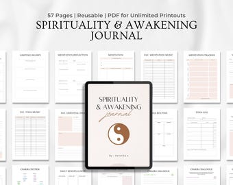 Spirituality Journal Printable | Manifestation Planner | Digital Tarot Journal | Chakra and Mindfulness Workbook | Self Care & Awakening PDF