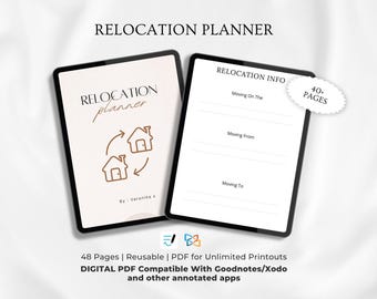 Moving Planner Printable | Relocation Binder & Checklist | Moving Budget Tracker | Room by Room Packing List | New Home Organisation