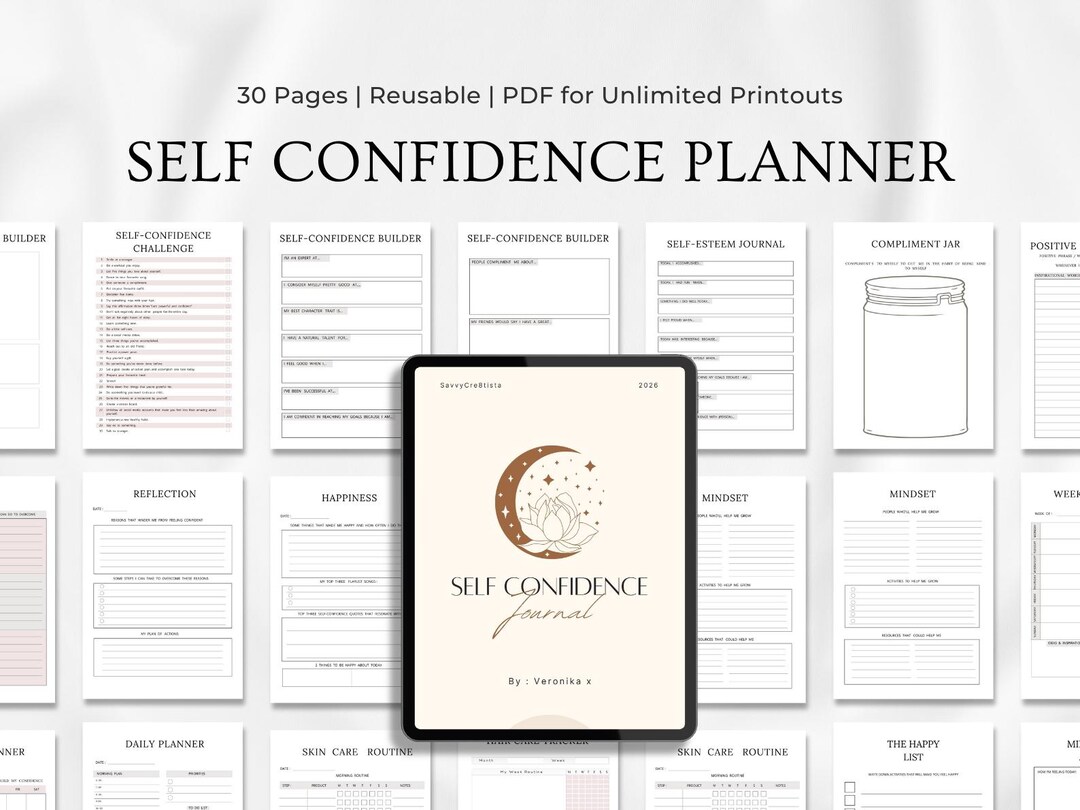 Self Confidence Planner, Self-love Journal, Printable PDF - Etsy