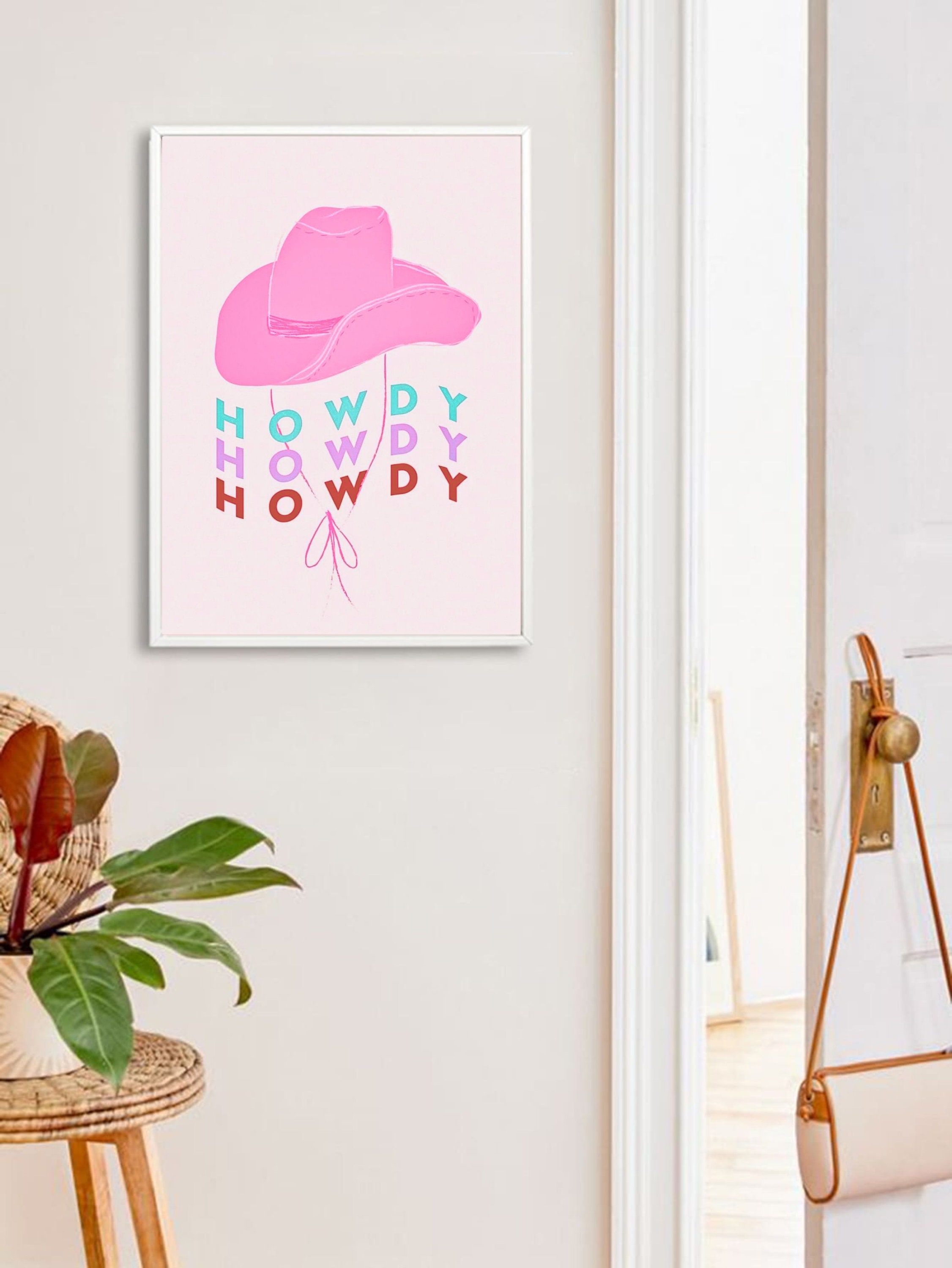 Pink Howdy Print Teen Cowgirl Bedroom Decor Preppy Dorm - Etsy