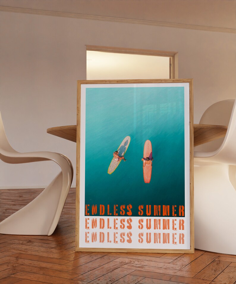 Summer Poster, 70s Poster, Red Wall Art, Trendy Wall Art, Hippie Print