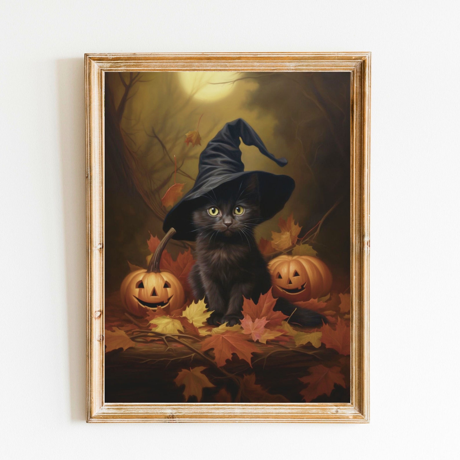 Black Cat Witch Print Vintage Poster Art Poster Print Dark - Etsy