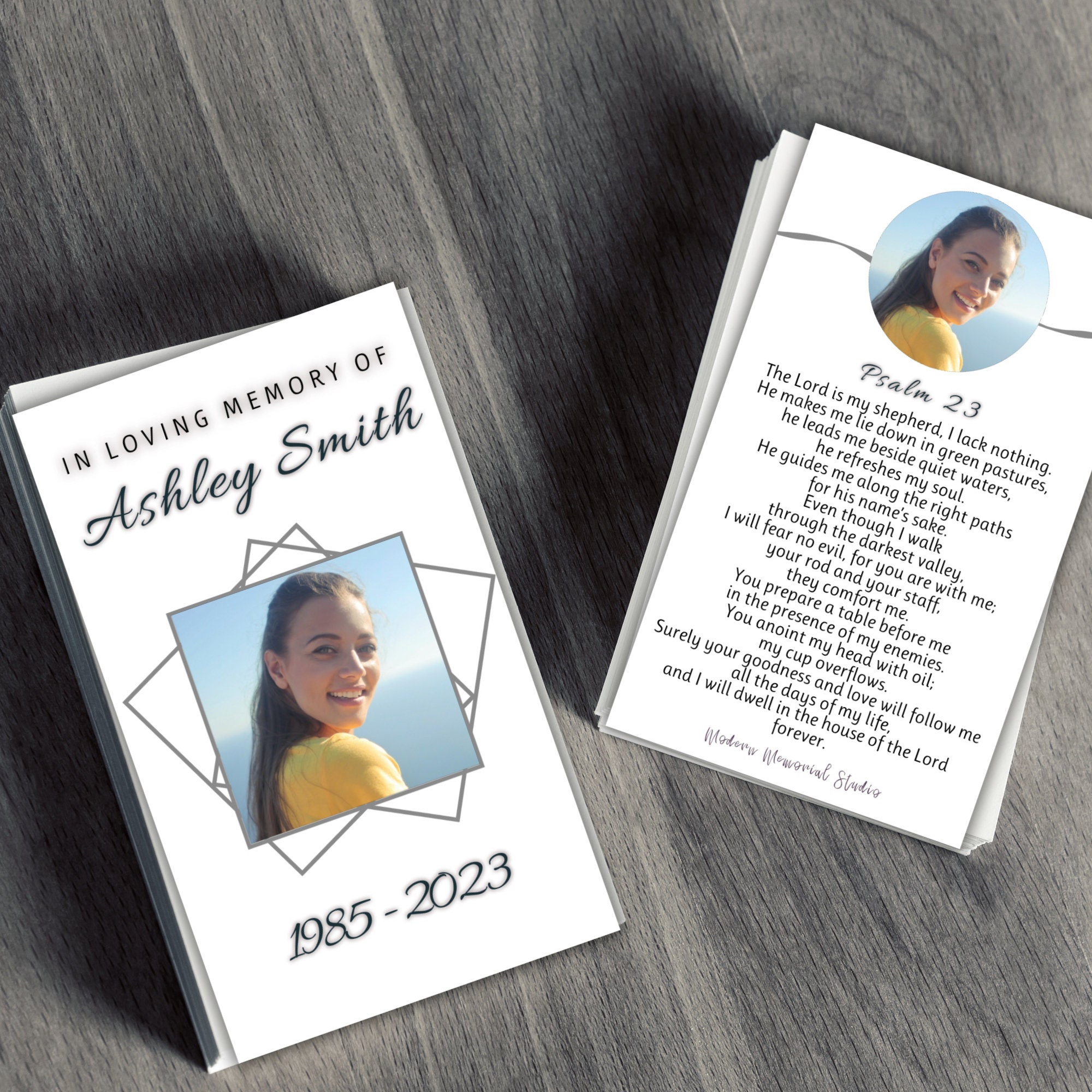 Prayer Cards for Funerals Catholic, Custom Prayer Card, Psalm 23 Prayer