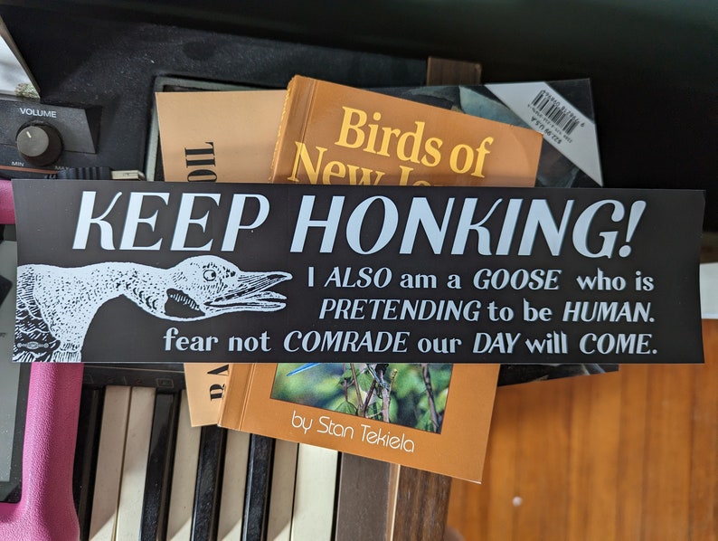 Keep Honking Goose Espionage Bumper Sticker image 1