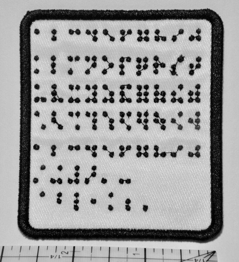 Unified English Braille UEB Embroidery Font BANA Signage Compliant