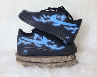 Nike Air Force 1 Low Black Blue Lightning