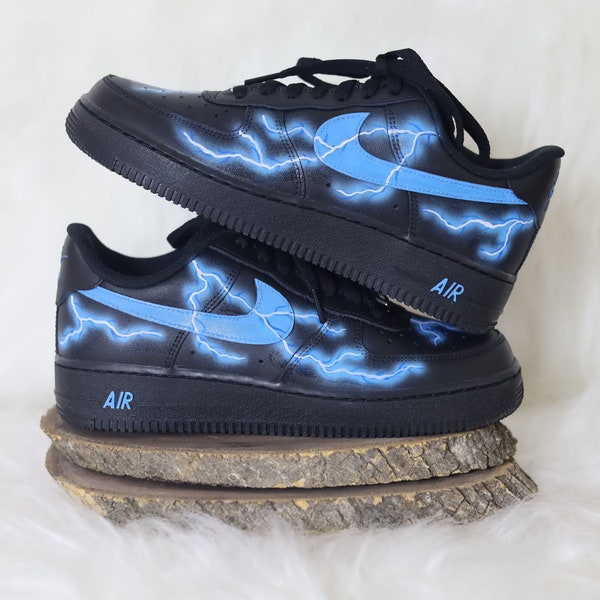 Air Force 1 Blue Lightning, Air Force 1 Blue Lighting, Custom Air Force 1, Handbemalt Air Force 1