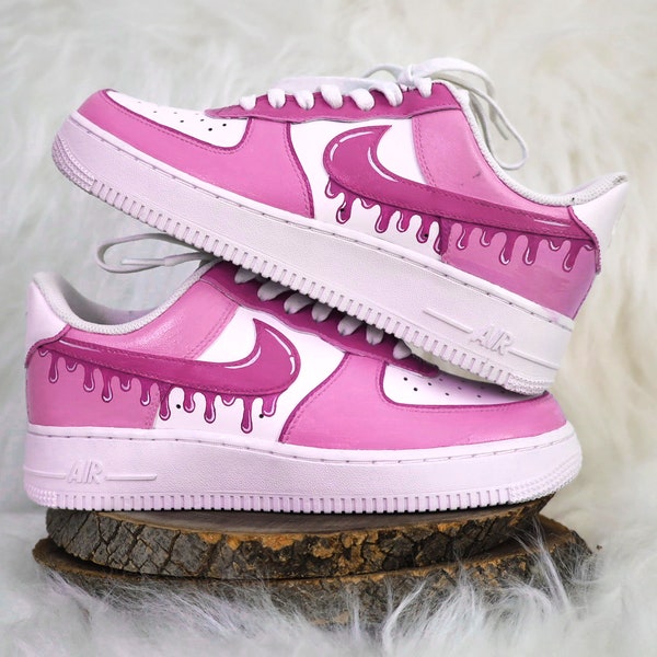 Air Force 1 Pink Drop, Custom Air Force 1, Hand Painted Air Force 1