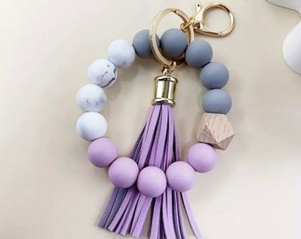 Pulsera con cuentas violeta claro