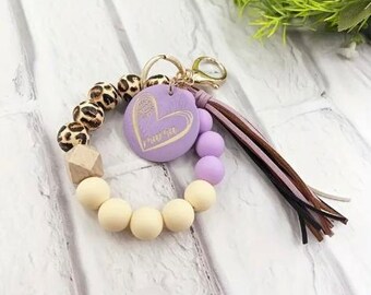 Bracciale con perline lavanda Mama