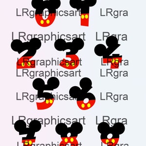 Mickey Mouse letters and numbers