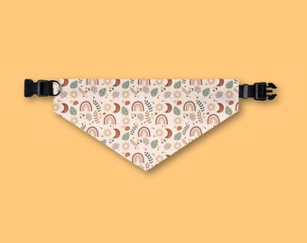 Boho Style Pet Bandana Collar - Cute Bandana Scarf with Adjustable Collar and Buckle, Dog Bandana, Cat Bandana, Gift for Pets, Neutral Color
