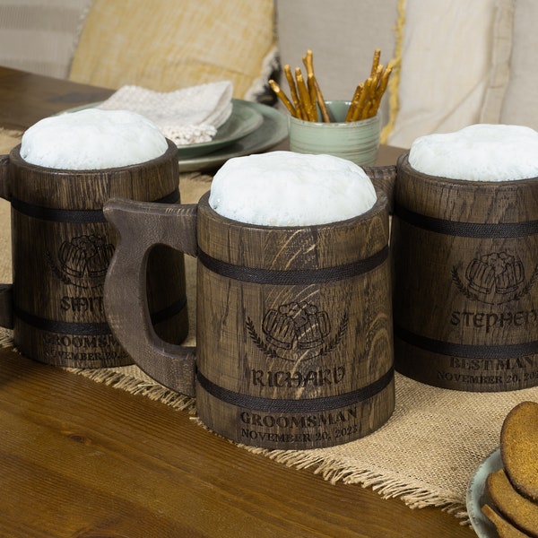 Groomsmen Beer Glass Etsy