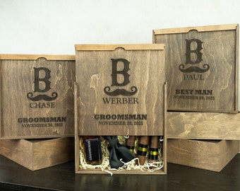 Gift Box Wedding, Custom Engraved Box, Wooden Gift Box, Personalized Groomsmen Gifts, Groomsman Gift Box, Groomsmen Proposal
