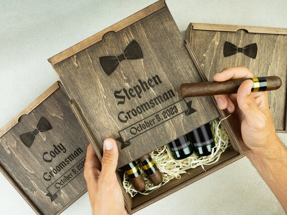 Personalized Keepsake Box, Custom Engraved Slide Lid Wood Box, Wedding Groomsmen Favors, Husband Anniversary Gift Box, Fathers Day Gift