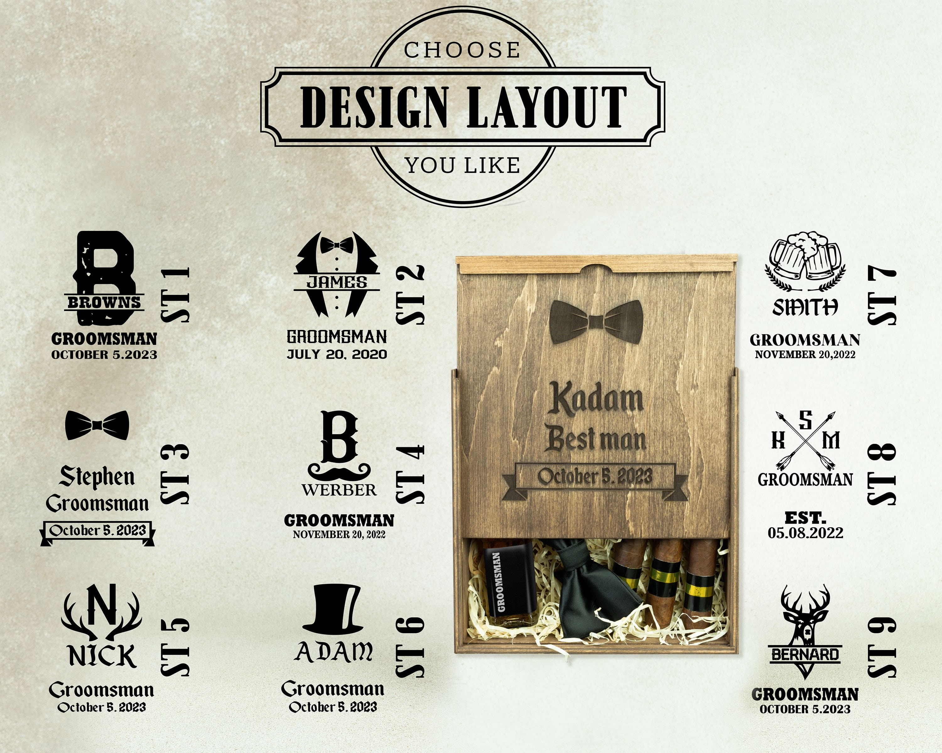 Customized Gift Boxes Groomsmen Gift Box Ideas Groomsman Etsy