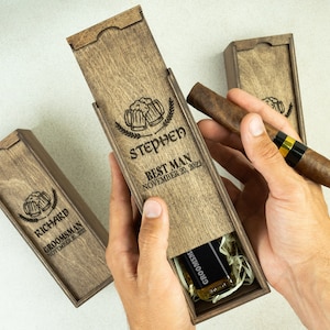 Cigar Gift Box for Groomsmen, Proposal Gift, Personalize Humidor, Custom Cigar Box for Groomsmen, Keepsake Box, Best Man Gift
