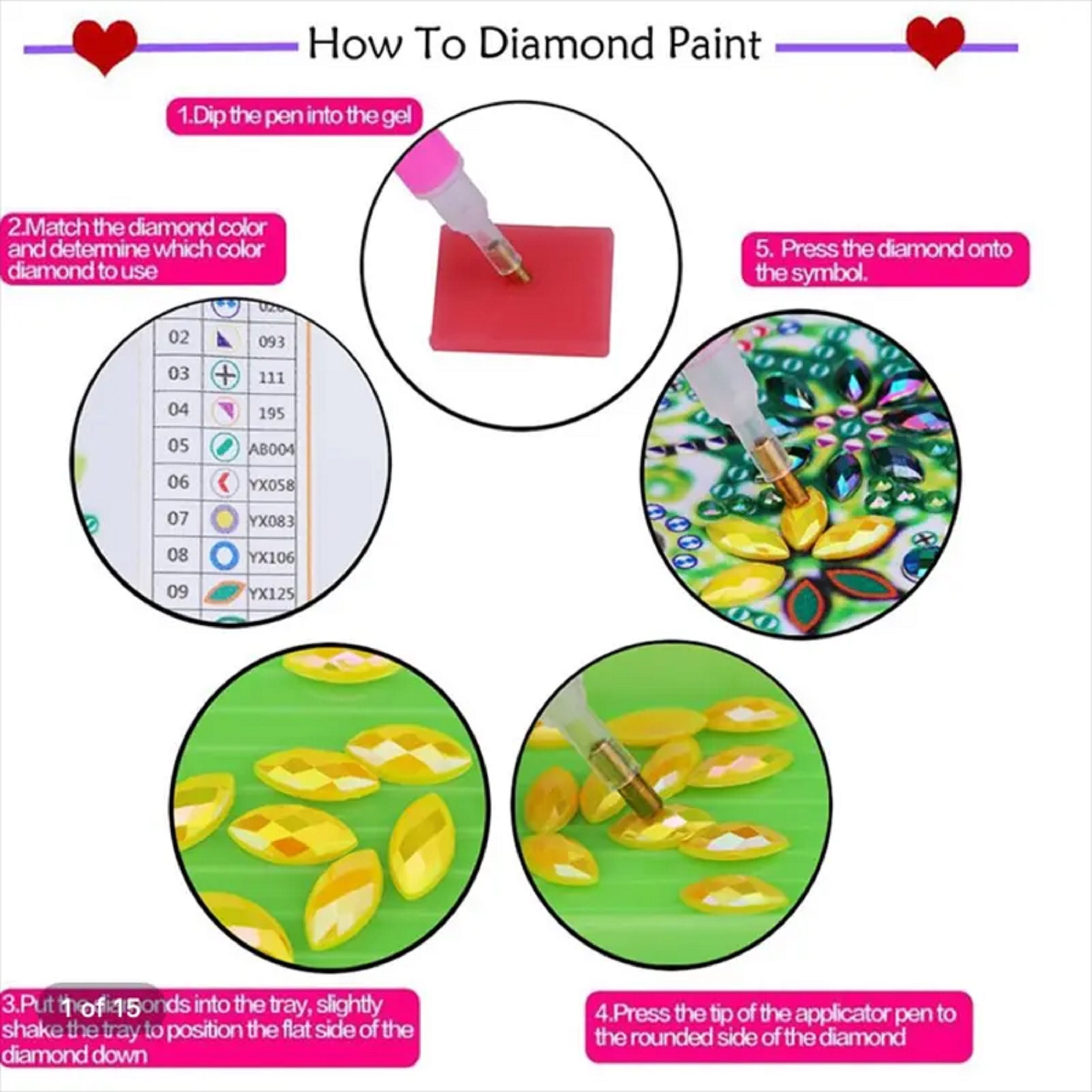 Faith Script Flowers Diamond Painting Art Kit With Frame DIY Adult and Kids  