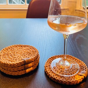 Handmade Crochet Coasters /round Coasters/ Modern Coasters Set of 4 ...