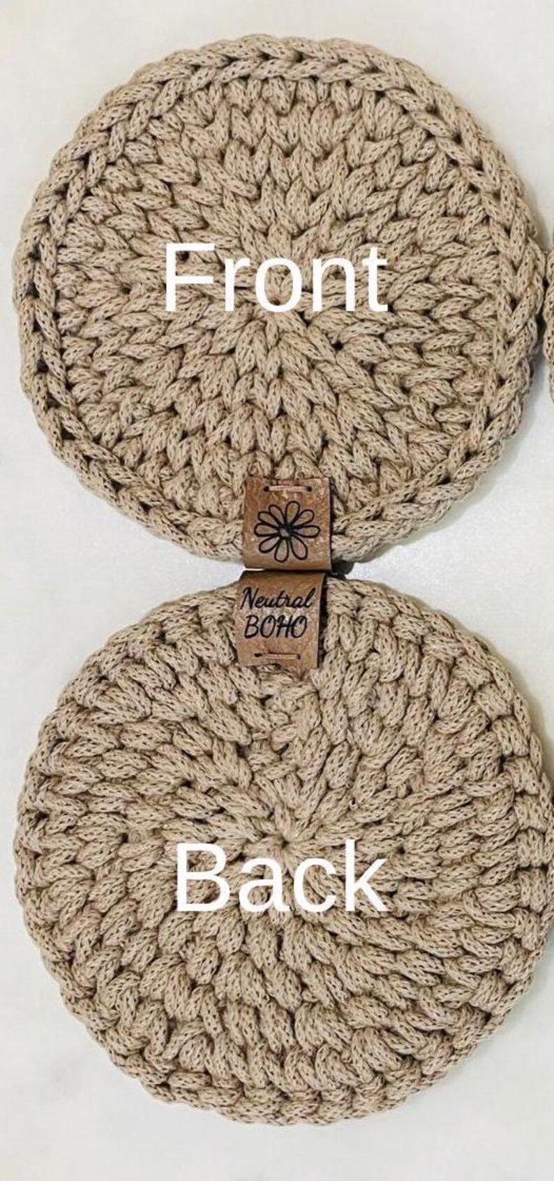 Handmade Crochet Coasters /round Coasters/ Modern Coasters Set of 4 ...
