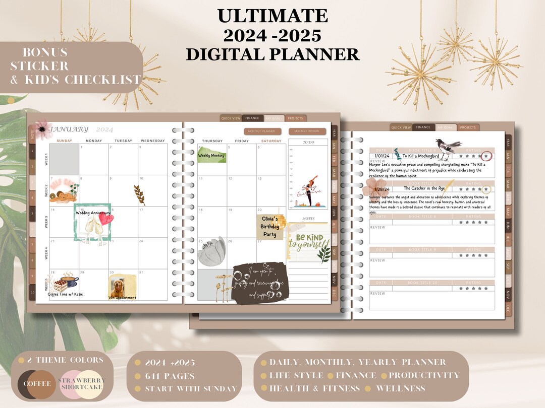 2024 and 2025 Ultimate Digital Planner, Goodnotes Planner, iPad Planner