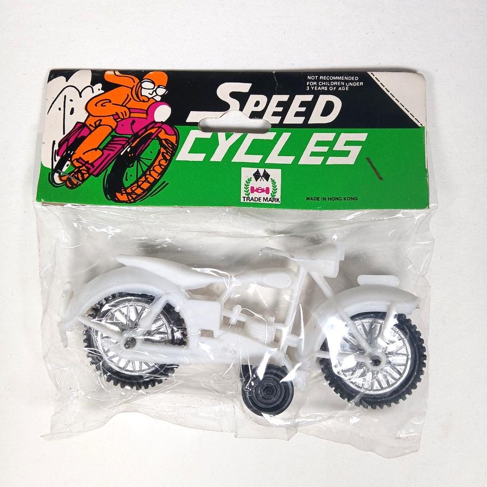 Speed Cycles Dime Store Motorcycle Toy 1960s-1970s New in Pkg Made