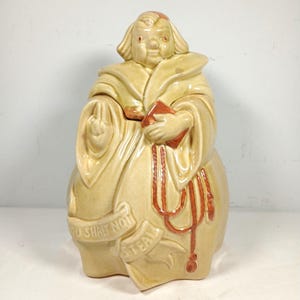 Vintage Red Wing Pottery Friar Tuck / Monk Cookie Jar Yellow 1940s-1950s Marked