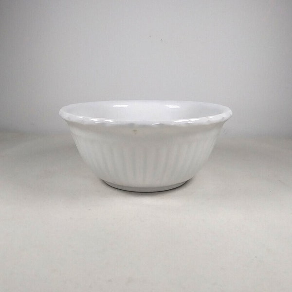Ironstone Fluted Serving Bowl East Trenton Pottery Co. Late 19th Century Antique