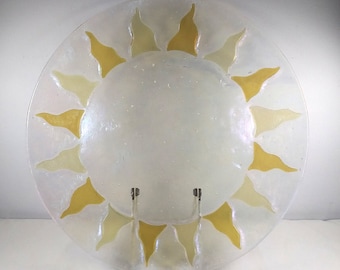 Shepardson Studios Sunburst Platter Signed 1998 Fused Iridescent Bubble Glass