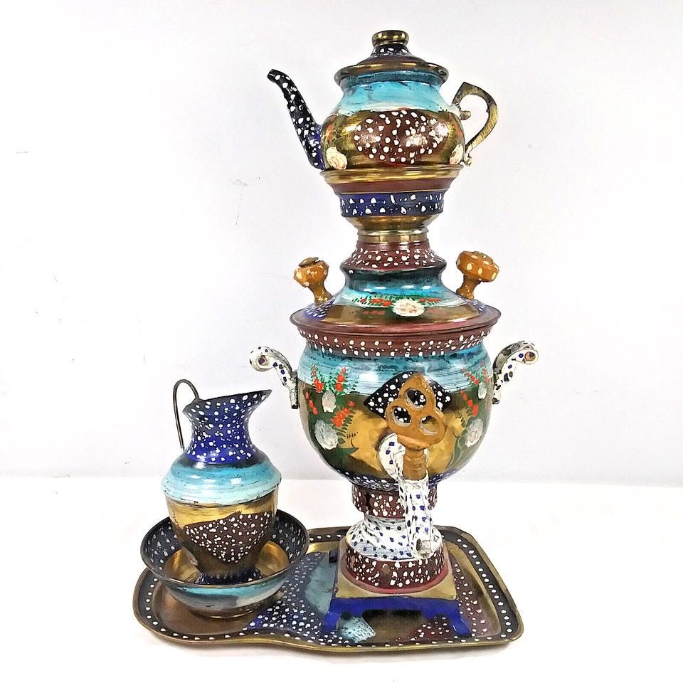 Samovar Elettrico In Rame - Teiera Tradizionale - 220V - Con Rivestimento In Stagno - Per Tè Autentico - Foto 6