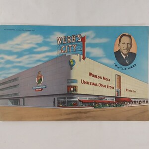 Cartão postal gigante Webb's City Drugstore St Petersburg FL 1950s versão incomum
