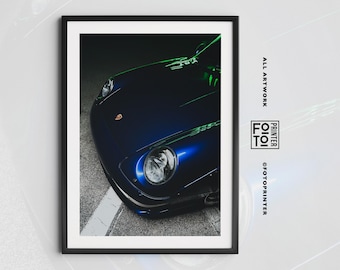 Porsche 911 Druck! Retro Porsche Poster, 90er Jahre Auto Poster, Kultauto Print, Hype Poster (Digitaler Download)