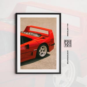 Ferrari F40 Poster! Retro Ferrari Print, Ferrari F40 Wall Art, Iconic Car Art, Automotive Art (Digital Download)