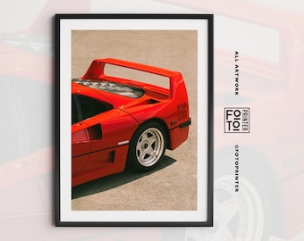 Ferrari F40 Poster! Retro Ferrari Print, Ferrari F40 Wandkunst, Kultige Autokunst, Automobilkunst (Digitaler Download)