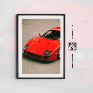 Ferrari F40 Poster! Aesthetic Wall Art, Iconic Car Poster, Retro Ferrari Print, Old Money Poster (Digital Download)