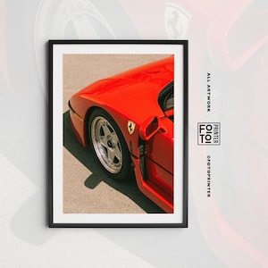 Ferrari F40 Print! Aesthetic Ferrari Poster, Iconic Car Wall Art Red Ferrari Art, Old Money Print, Luxury Wall Art (Digital Download)