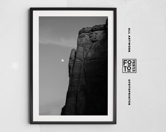 Kathedralen Rock Print! Sedona Fotografie, Sedona Red Rocks Druck, Southwestern Dekor, Wüste Print, schwarz weiss Kunst (Digitaler Download)