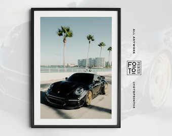 Porsche 911 Druck! Miami Car Print, kultiges Auto Poster, ästhetischer Druck, alter Geldästhetischer Druck (Digitaler Download)